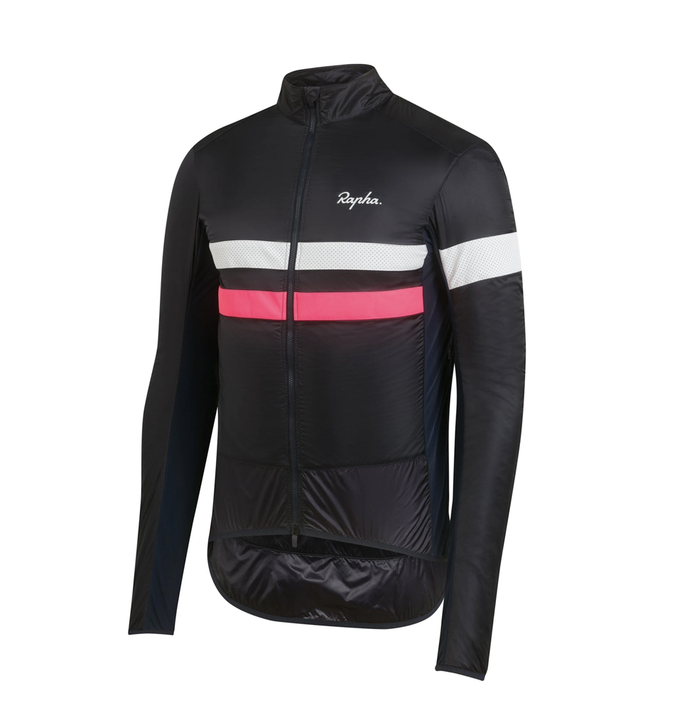RAPHA Brevet Flyweight Wind Jacket Dark Navy/High-Vis Pink/White